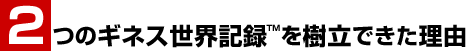 2つのギネス世界記録TMを樹立できた理由