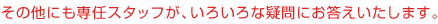 ���̑��ɂ���C�X�^�b�t���A���낢��ȋ^��ɂ������������܂��B