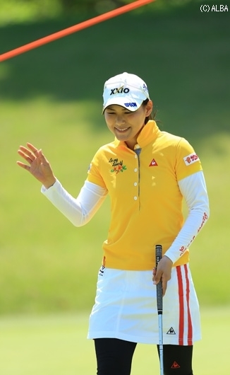 優勝を狙える位置につける横峯さくら（撮影：福田文平）