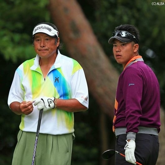 憧れのジャンボとラウンド、なかなか話かけられない（撮影：米山聡明）