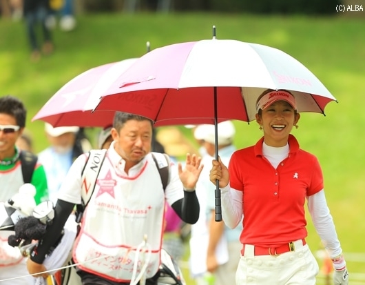 プレー中も笑顔が目立った金田久美子！（撮影：福田文平）