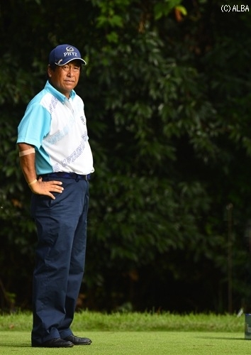 今月56歳となった湯原信光！今日2つ伸ばし3アンダーにし最年長優勝も狙える10位タイに浮上（撮影：上山敬太）