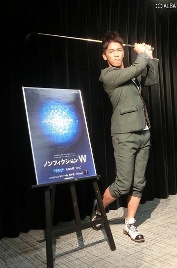 記者発表に登場した武井壮（撮影：ＡＬＢＡ）