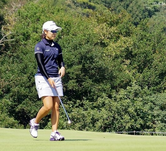先週の敗戦を引きずらず今大会に備える比嘉真美子(撮影:ALBA)