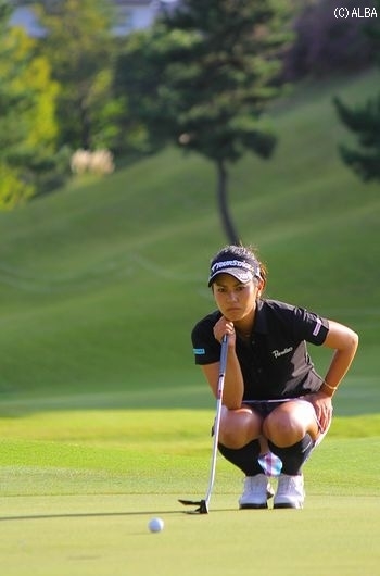 前日と打って変わりバターが不調の宮里藍（撮影：ＡＬＢＡ）