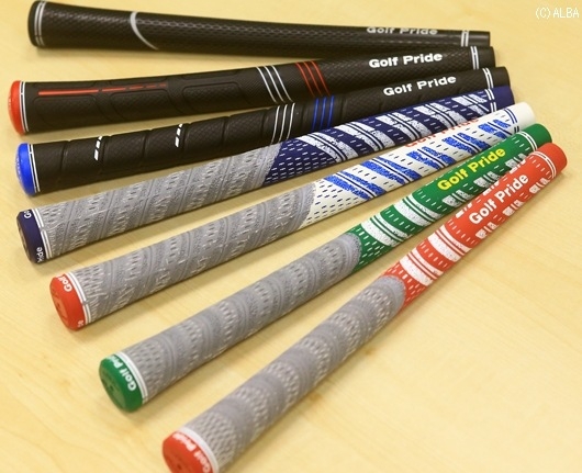 奥からTour Velvet Super Tack、CP2 PRO、CP2Wrap、MCCプラチナムカラー