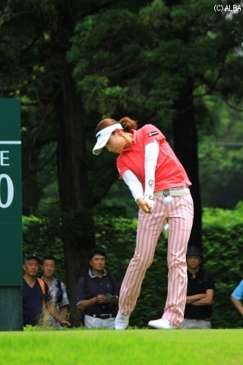森田理香子はイーブンパーでホールアウト（撮影：ＡＬＢＡ）