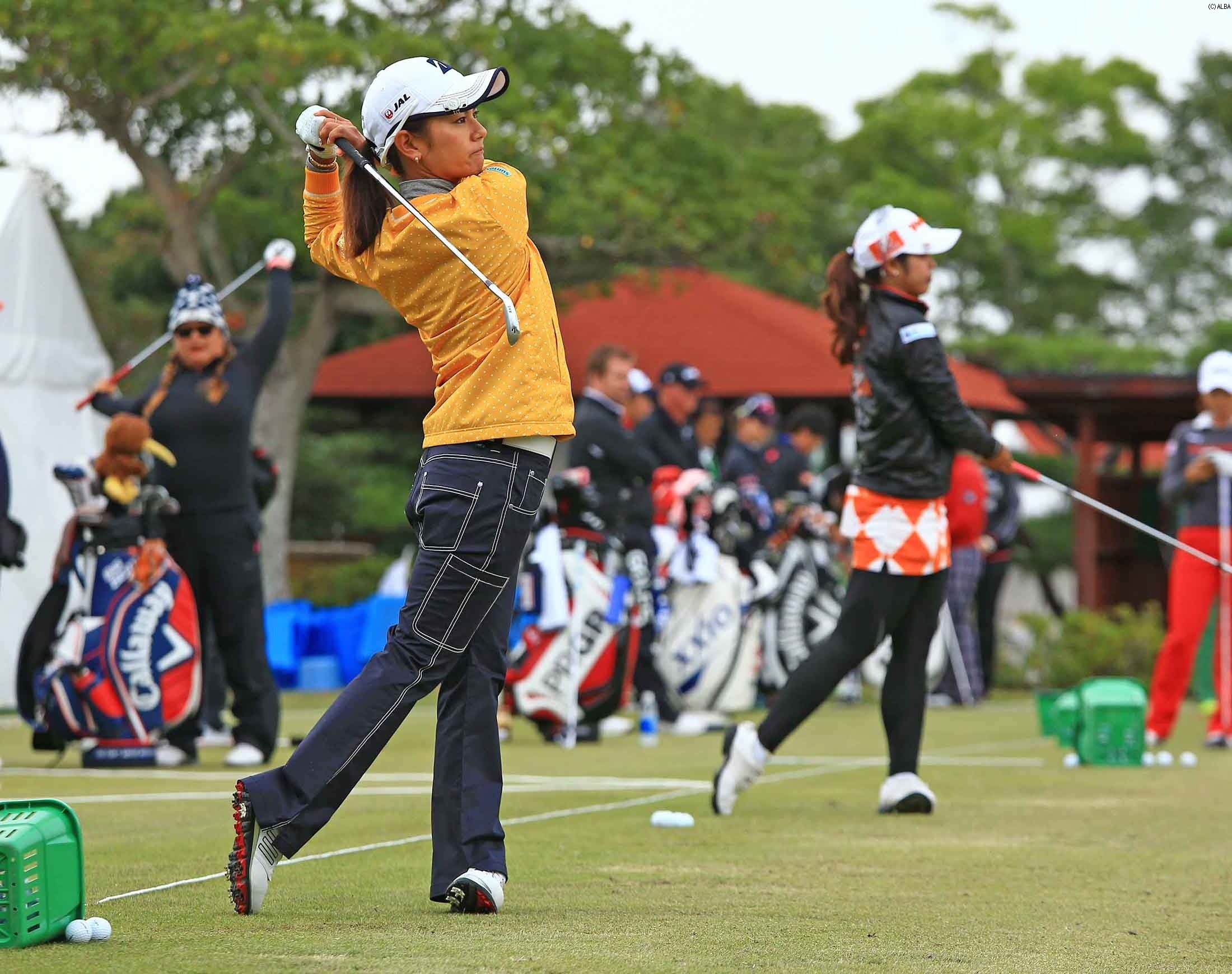 会場で吉報を待つ宮里藍（撮影：米山聡明）