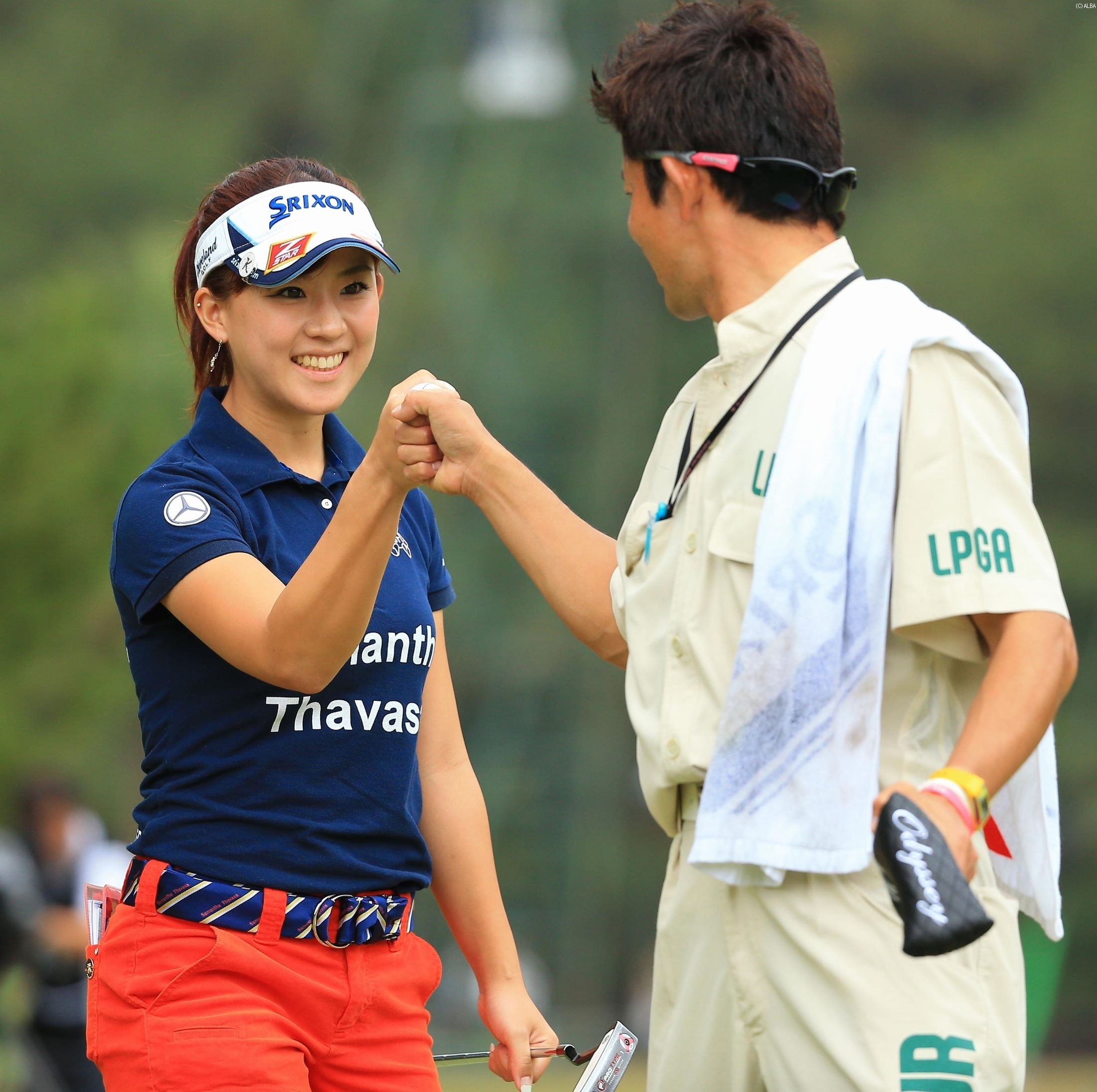 香妻琴乃、2位Tの好位置で大会を折り返した！（撮影：米山聡明）