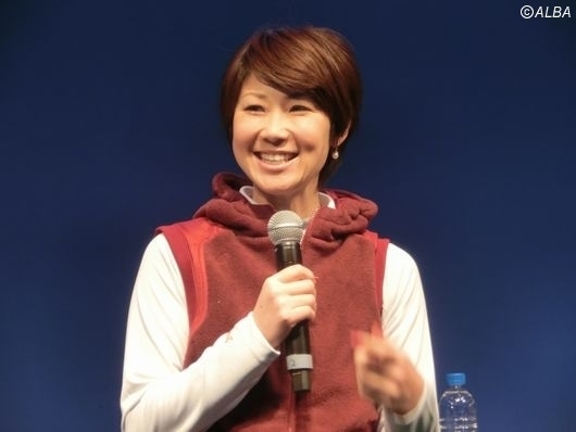 今年はレスリング界の2人とトークショーを行う古閑美保（撮影：ＡＬＢＡ）