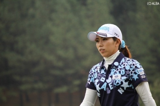 笠りつ子、今週も優勝争い！1打差で後半へ（撮影：ＡＬＢＡ）