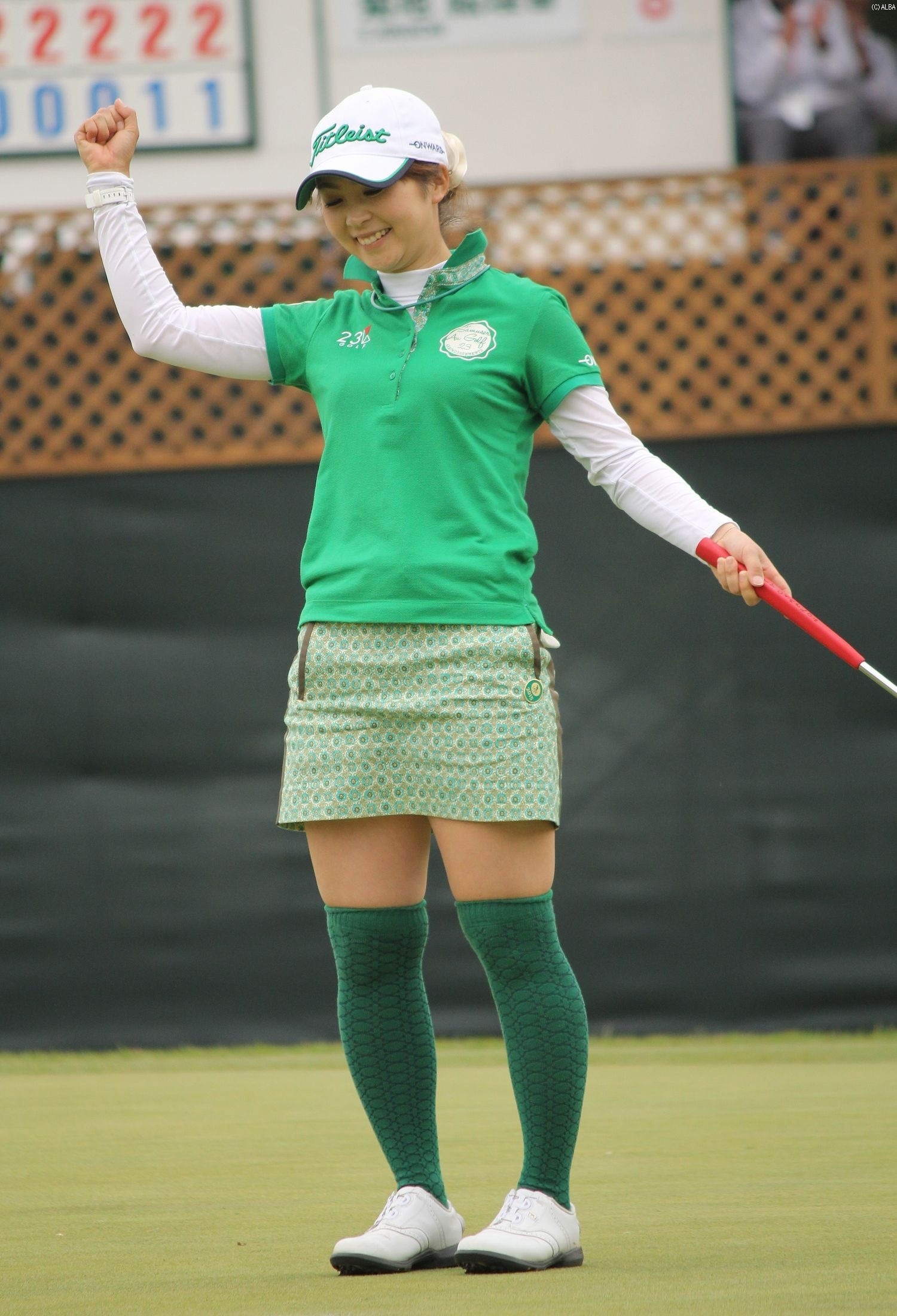 賞金ランク首位に立った菊地絵理香（撮影：ＡＬＢＡ）
