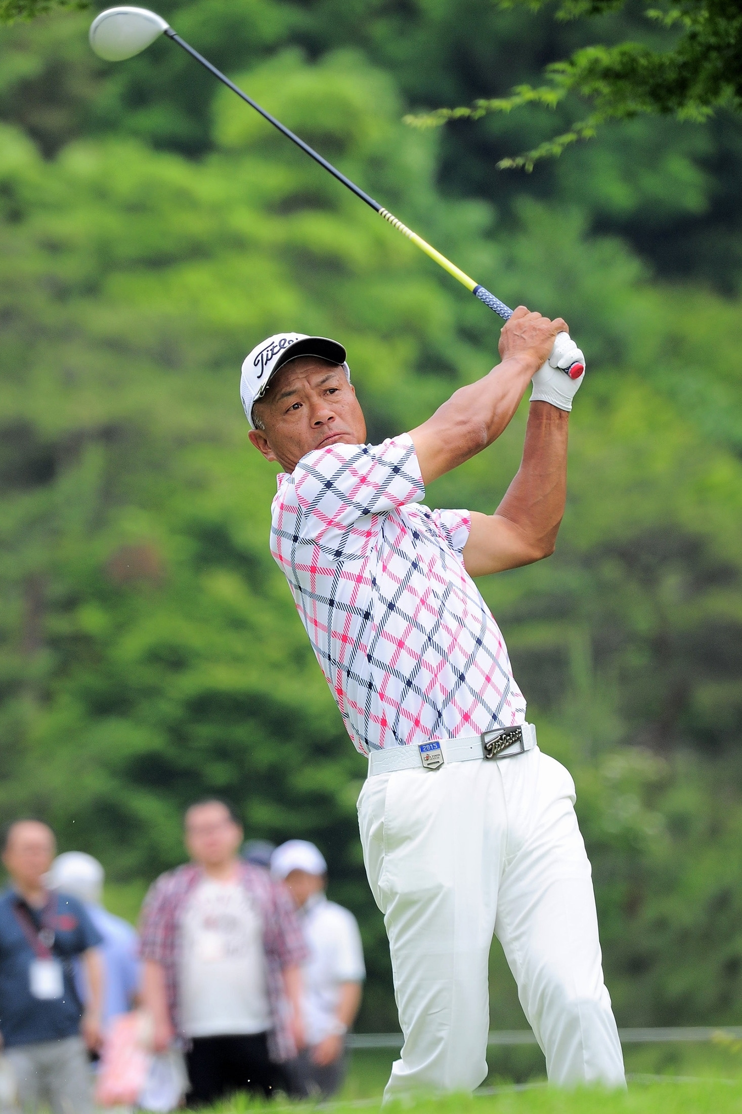 崎山、初日チャージをかけて単独首位に立った（撮影：亀山修）