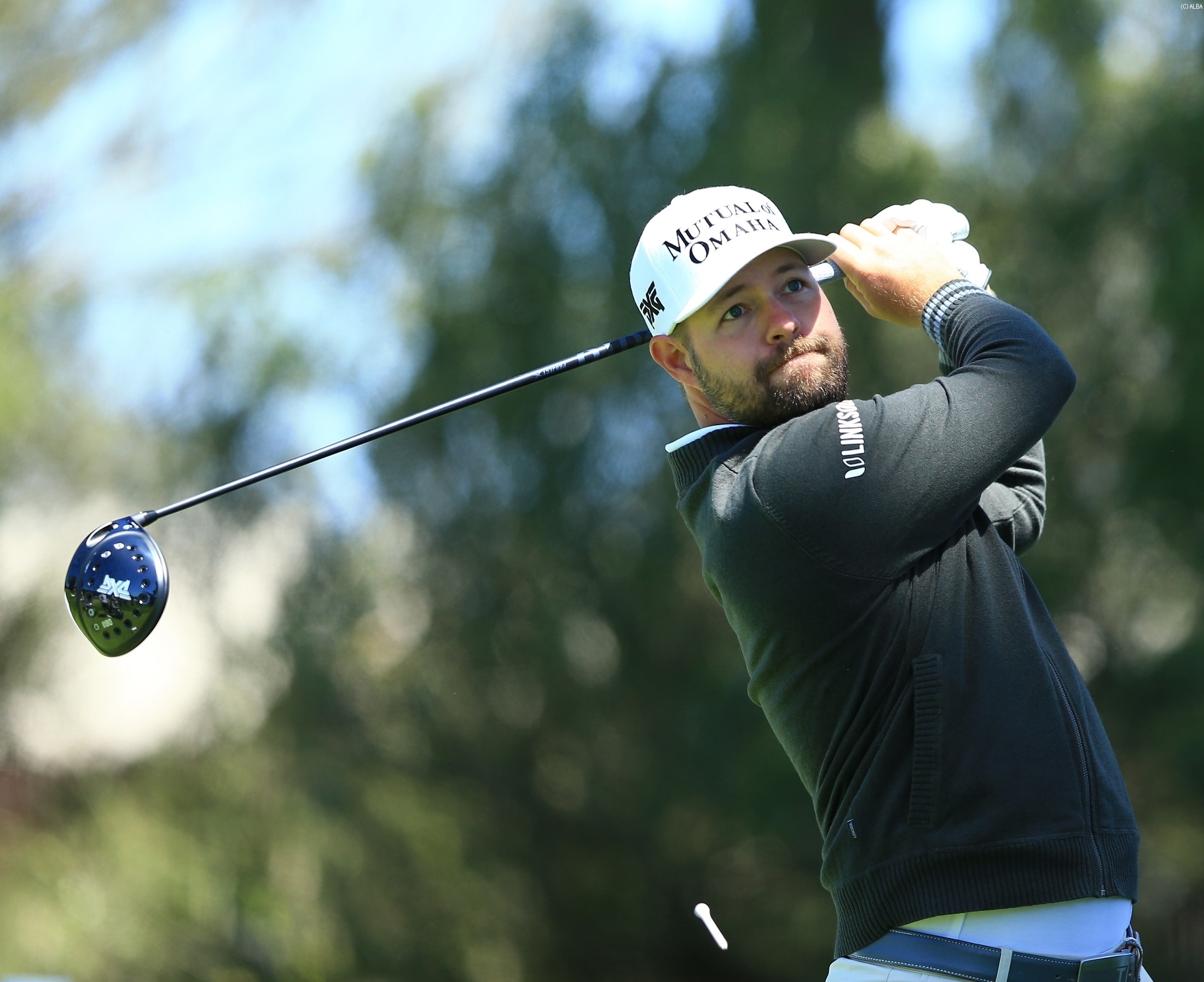 PXGのドライバーを使用するライアン・ムーア（別トーナメント） 今後契約プロも増えていく？（撮影：岩本芳弘）