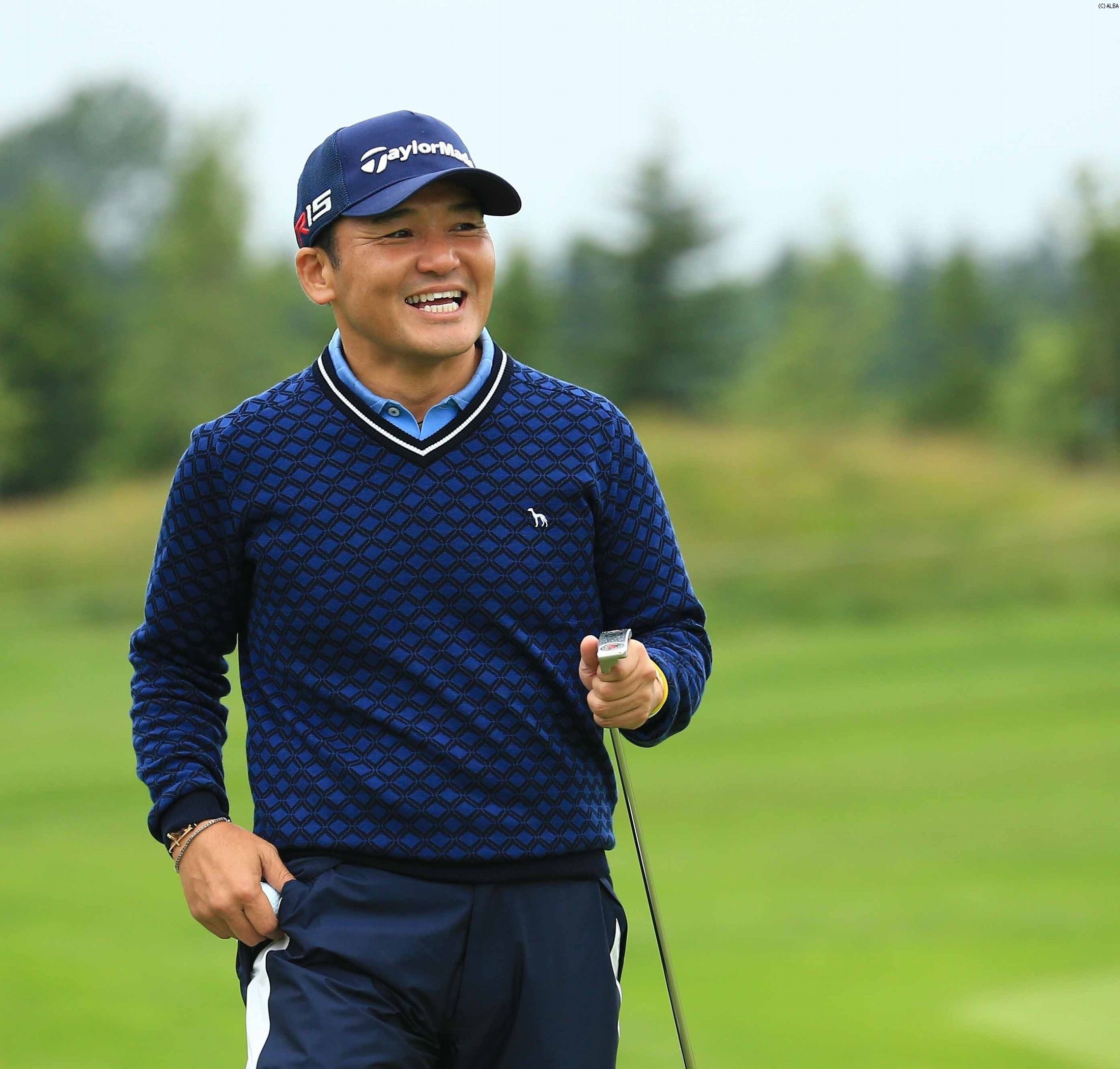 ホストプロの丸山茂樹、笑顔でプロアマ戦18ホールをラウンド！（撮影：米山聡明）