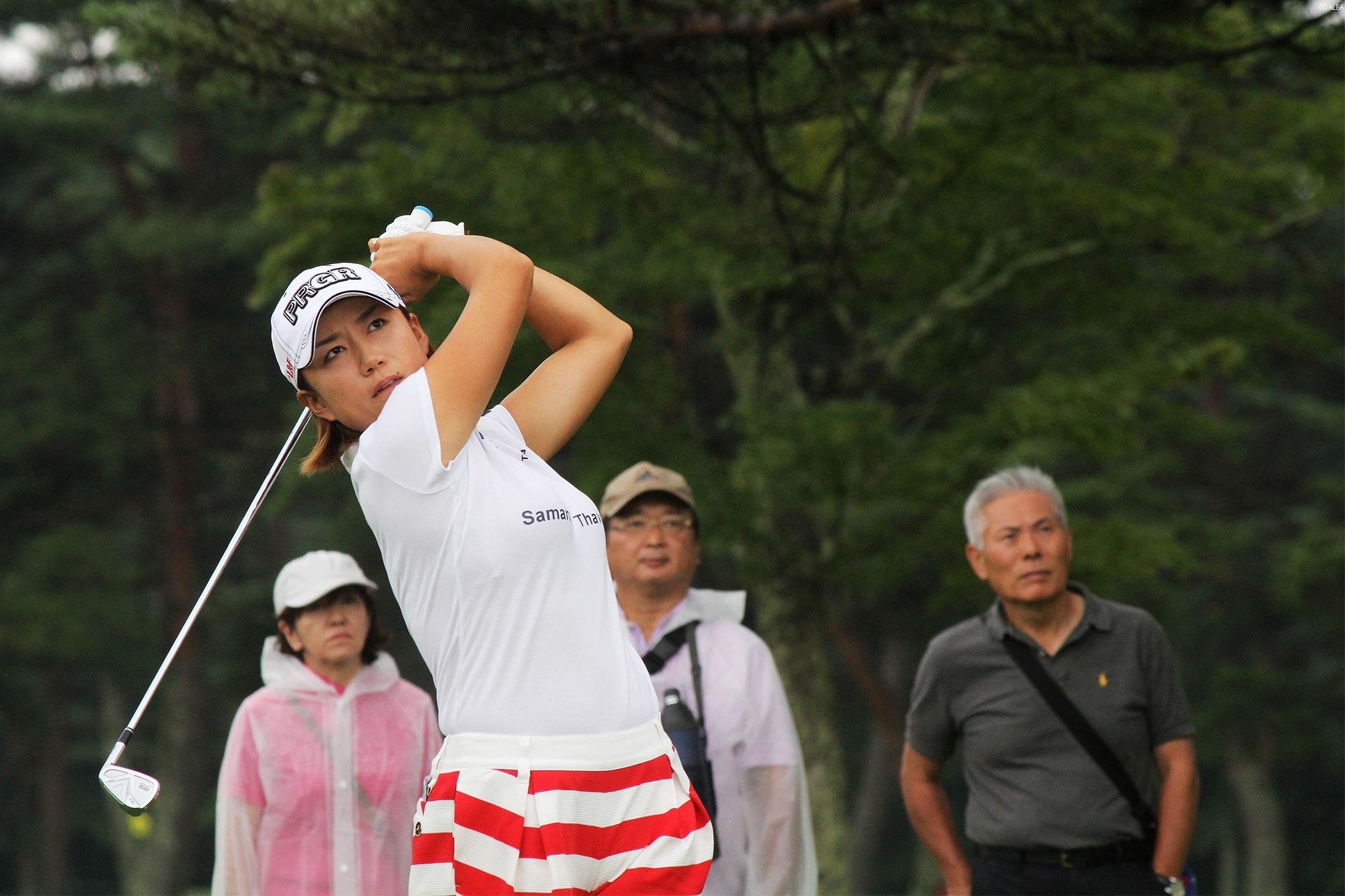 調子が悪いながら4位Tに浮上した原江里菜！（撮影：ALBA）