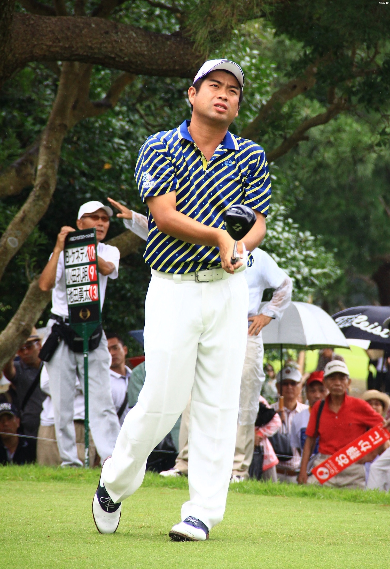 予選ラウンドの勢いは見られず苦しいラウンドとなったが、首位を死守した池田（撮影：ALBA）