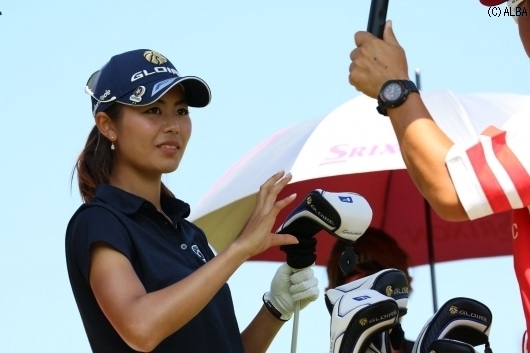 松森彩夏、単独首位で後半へ！初優勝なるか？（撮影：ALBA）