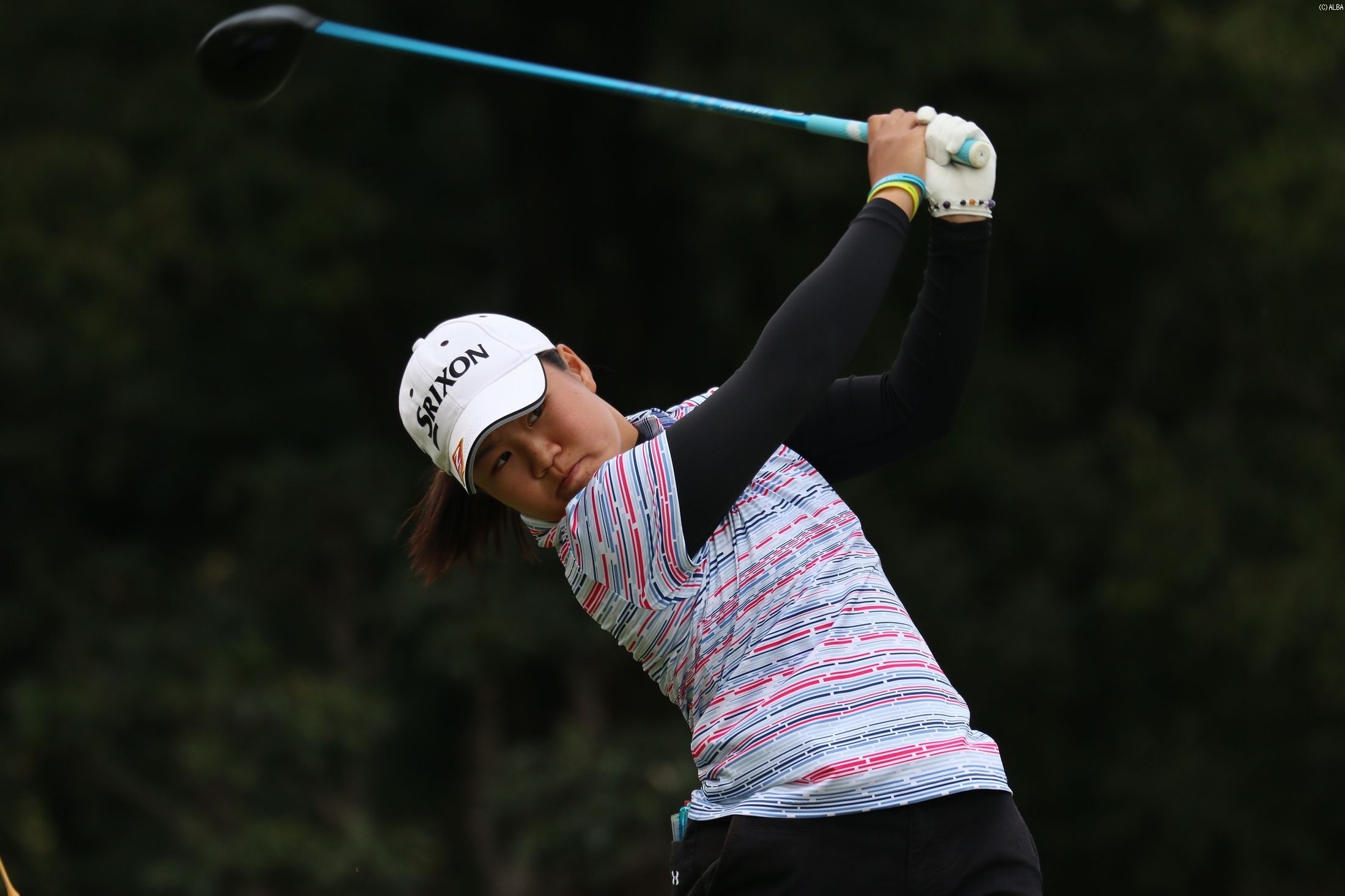 初日首位に立った畑岡、ドライバーは平均260ヤードの飛ばし屋（撮影：ALBA）