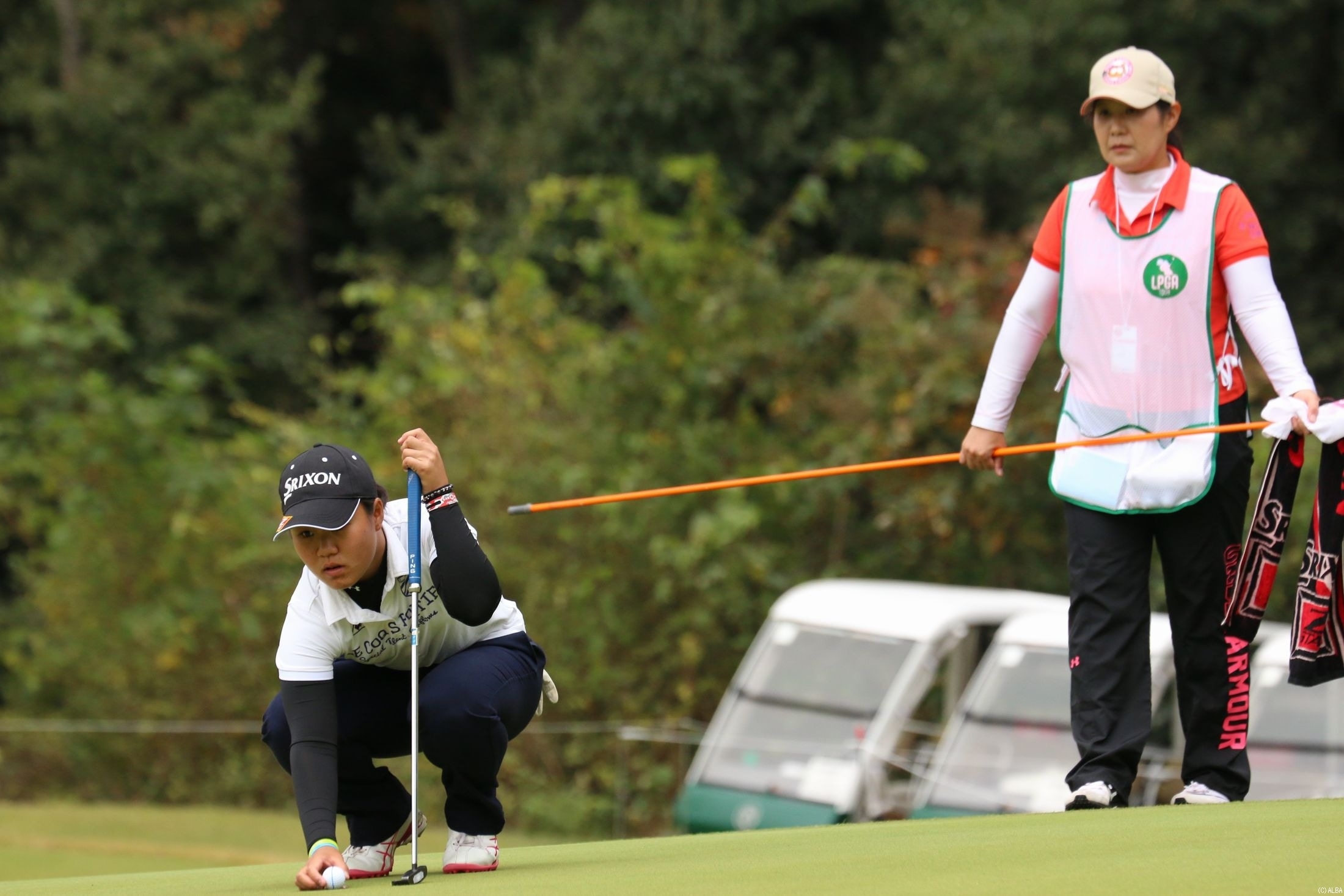 畑岡、前半で2つ伸ばし単独首位をキープ（撮影：ALBA）