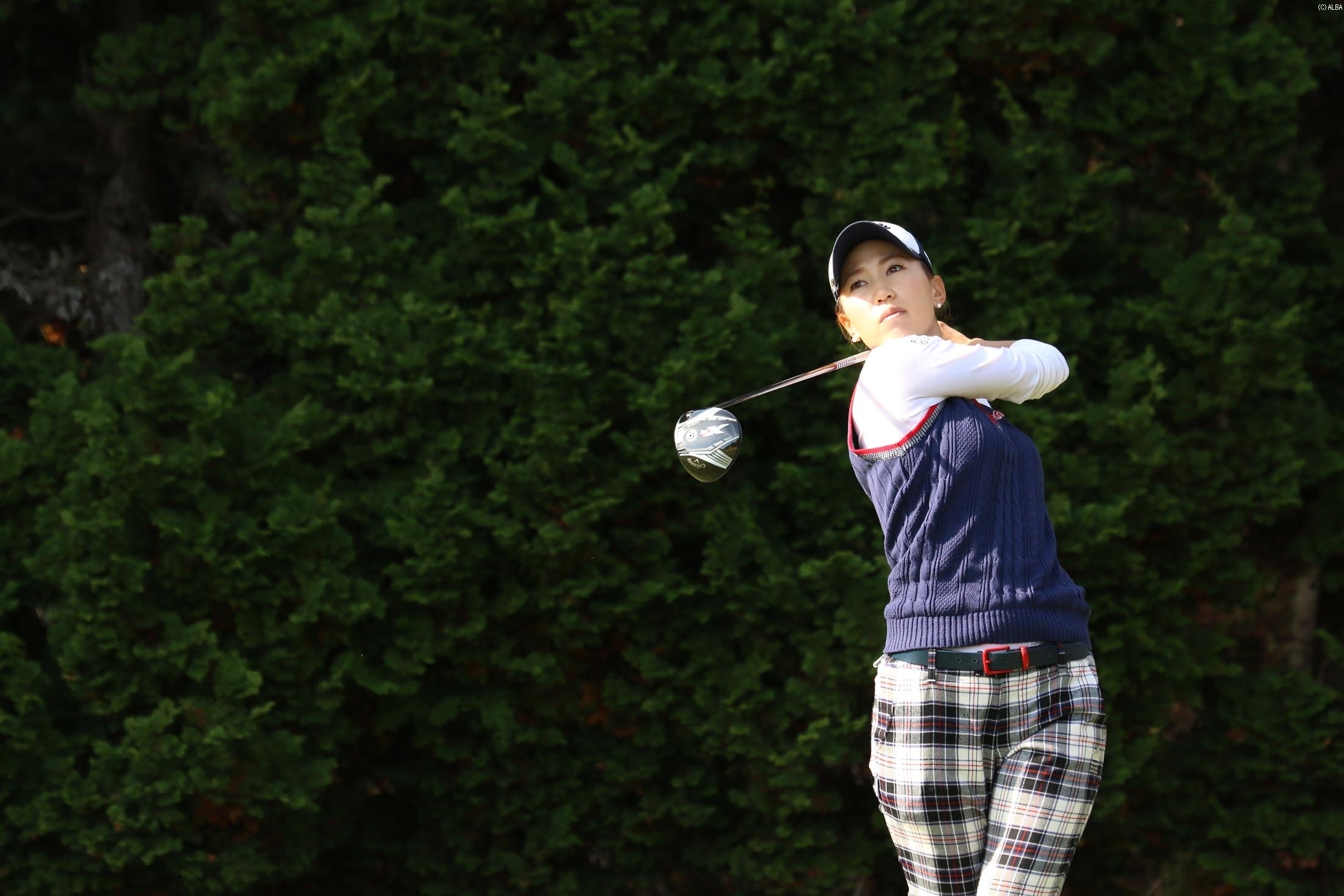 上田桃子、明日は最終組トップのボミを追いかける！（撮影：ALBA）
