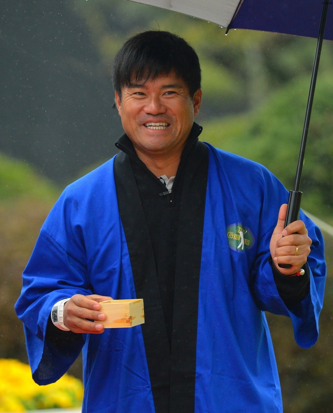 新選手会長として今大会でも活躍する宮里優作、プロアマ戦での一幕（撮影：上山敬太）