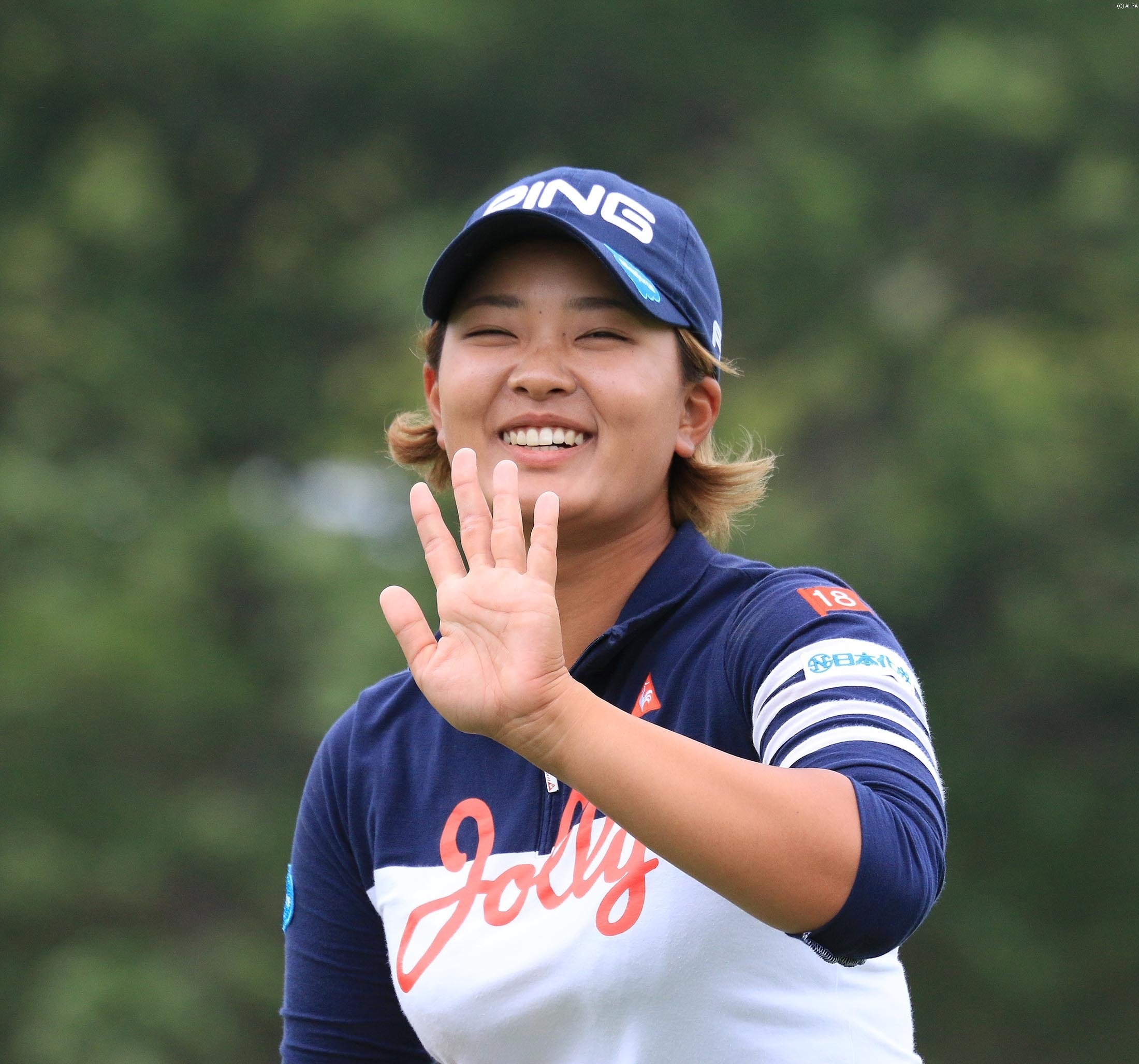 地元凱旋！プロアマからリラックスモードの鈴木愛（撮影：ALBA）