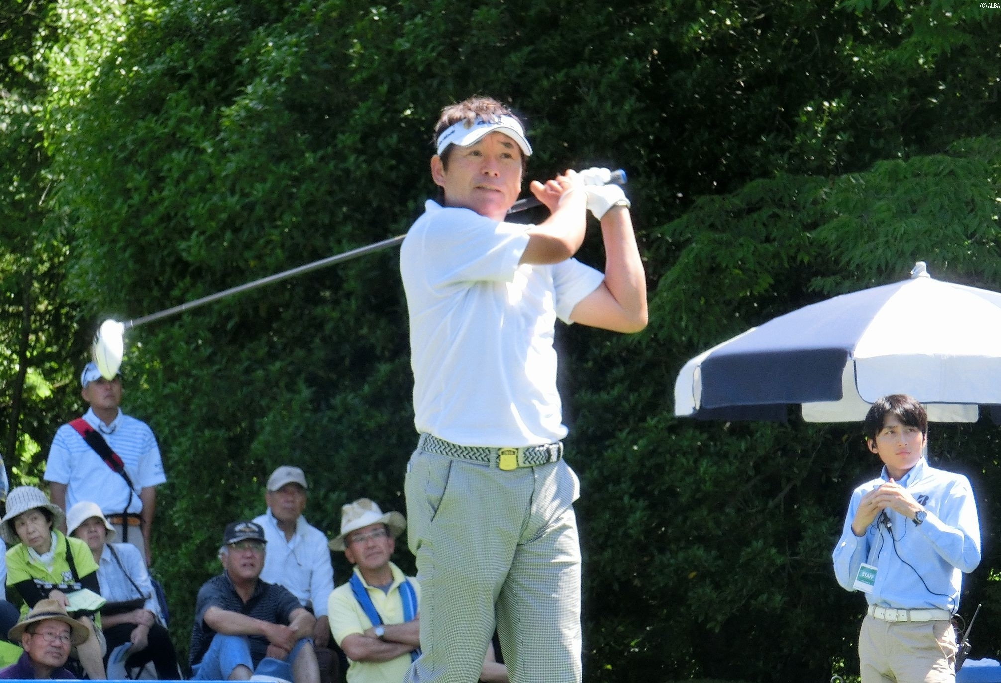 尾崎直道は1打差の3位タイの好位置で初日を終えた（撮影：ALBA）