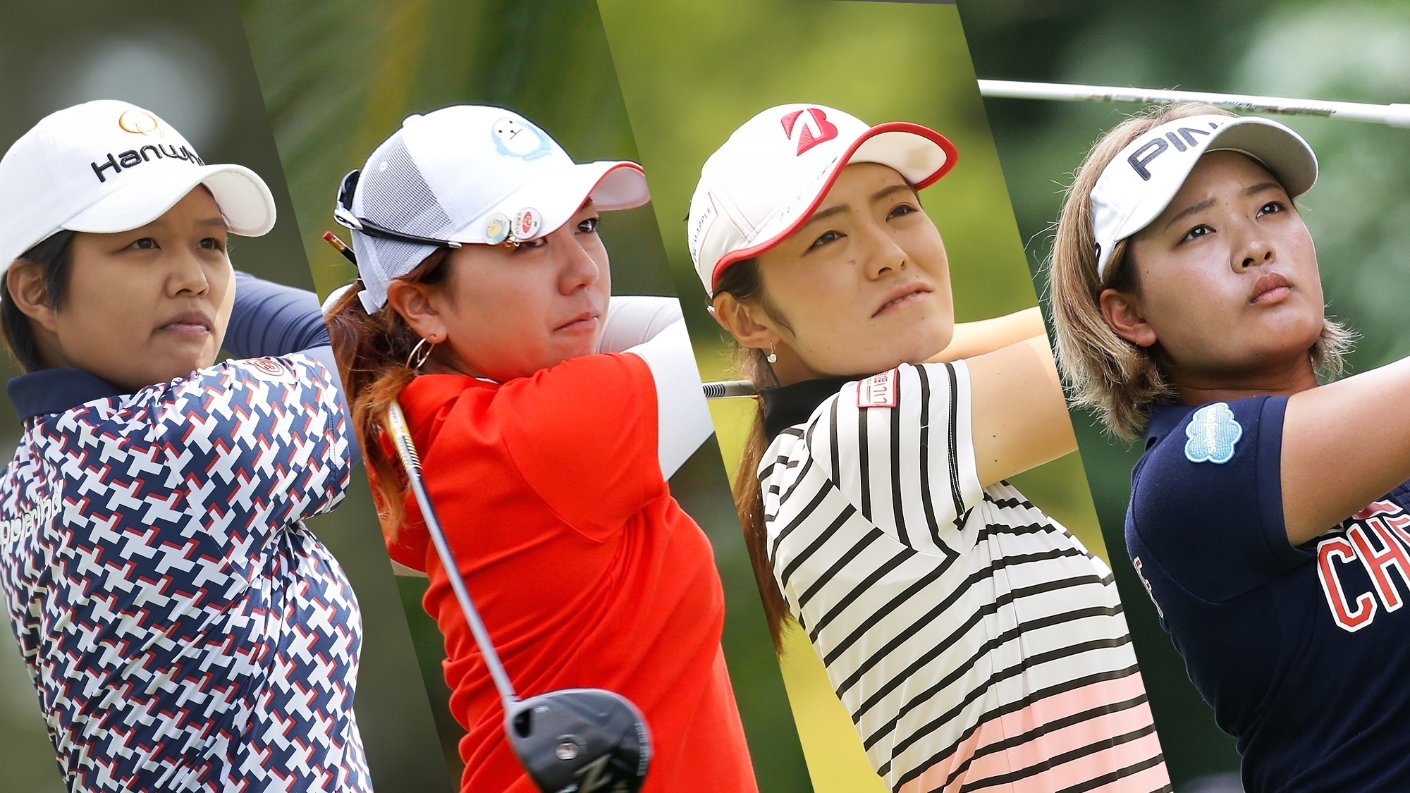 日本代表チームに入った野村、宮里美香、渡邉、鈴木（撮影：GettyImages）