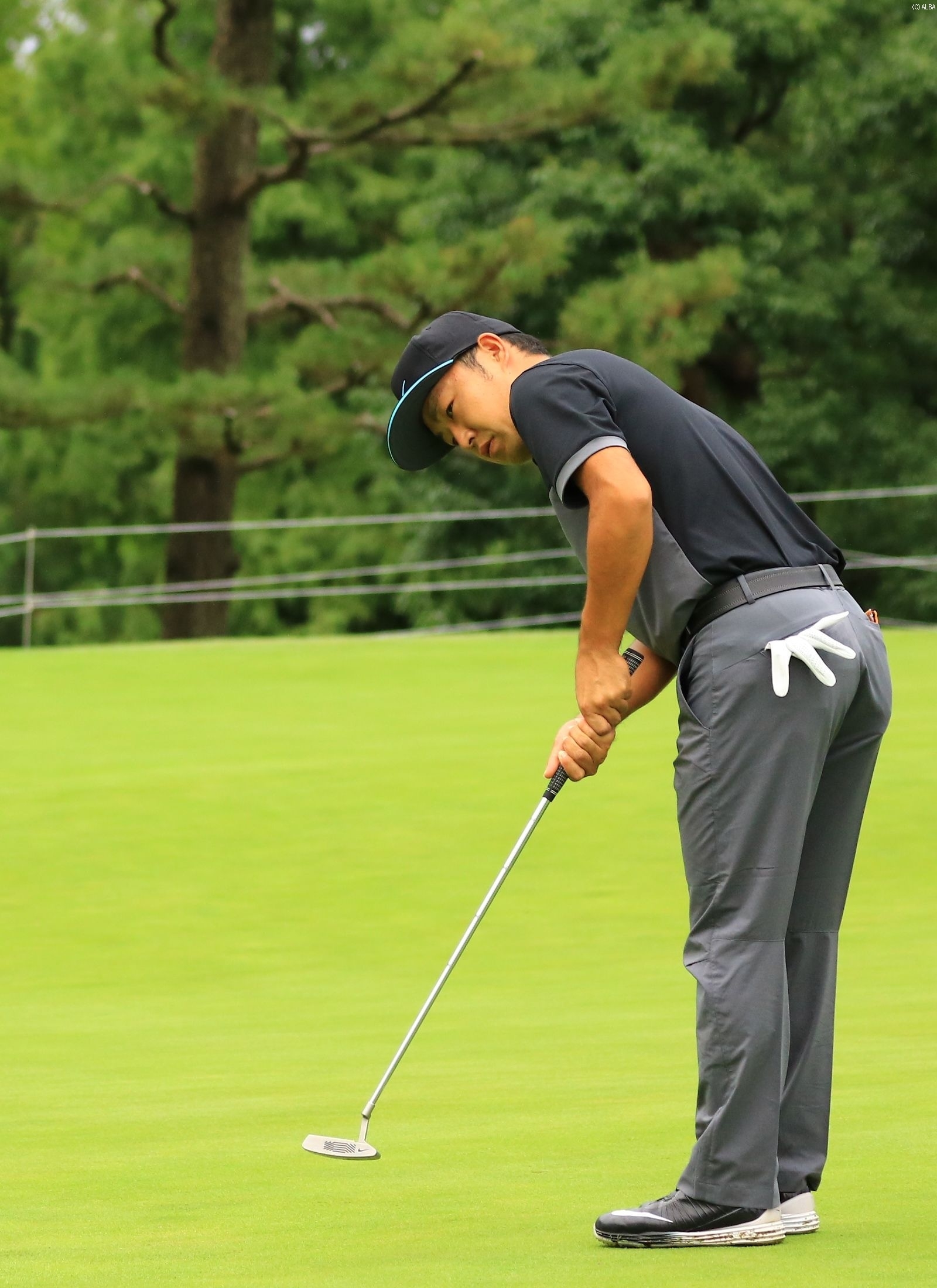 トータル5アンダー・暫定3位タイの好位置で予選Rを終えた時松隆光（撮影：赤澤亮丈）