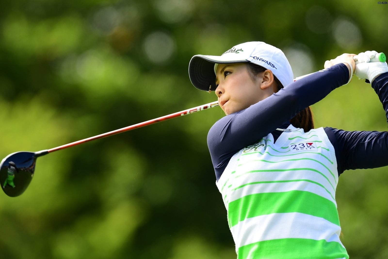 トータル1アンダー・4位タイで決勝進出で決勝ラウンドに進んだ菊地絵理香（撮影：上山敬太）