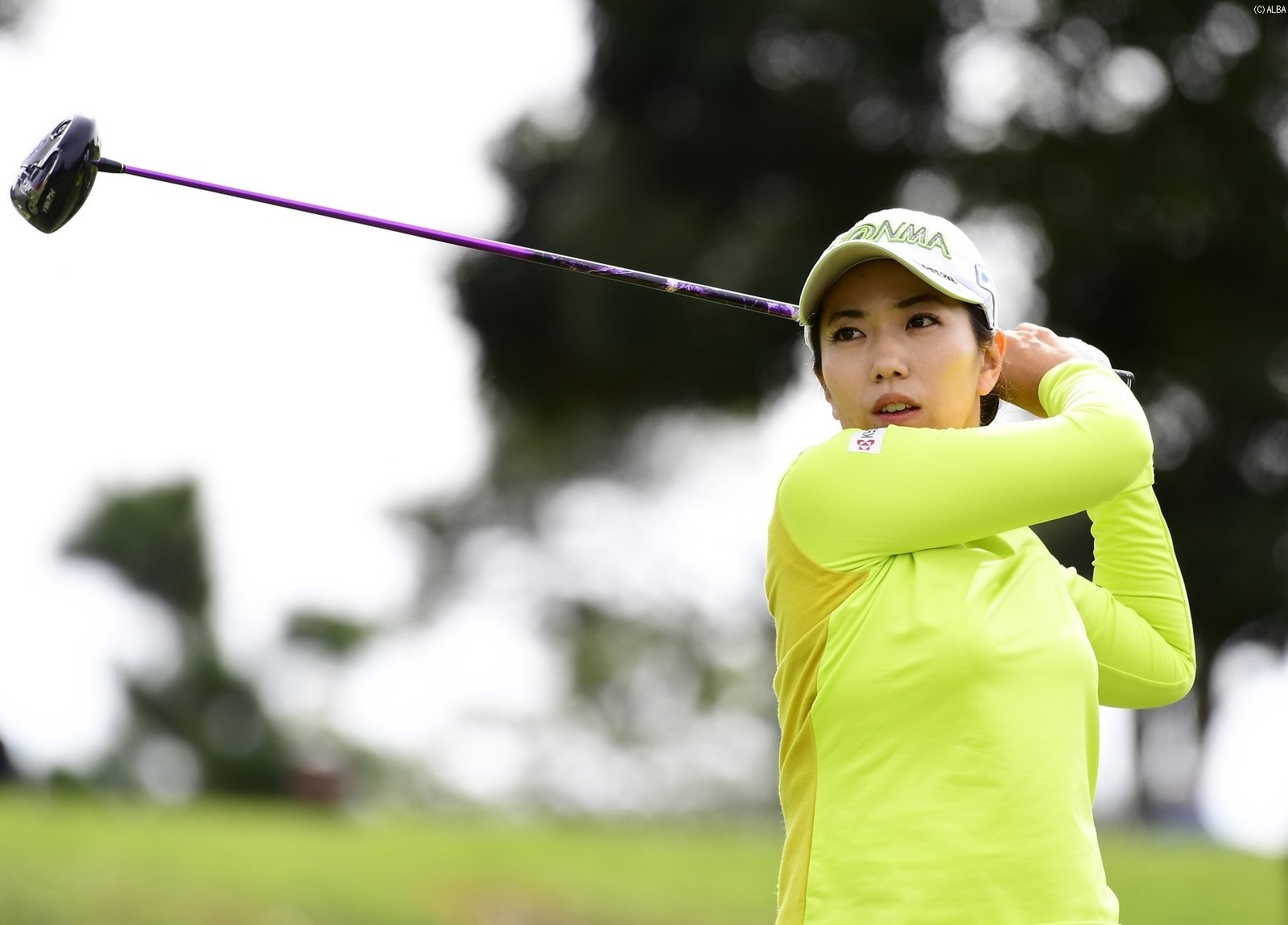 首位タイスタートを決めた笠りつ子 今季3勝目を狙う（撮影：上山敬太）