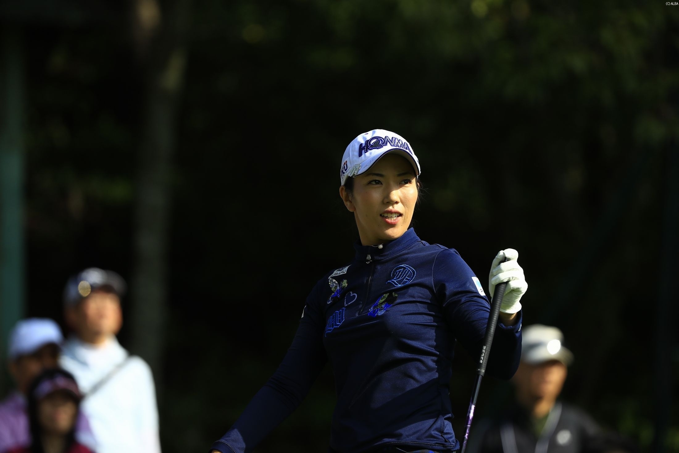 単独首位で初日を終えた笠りつ子（撮影：福田文平）