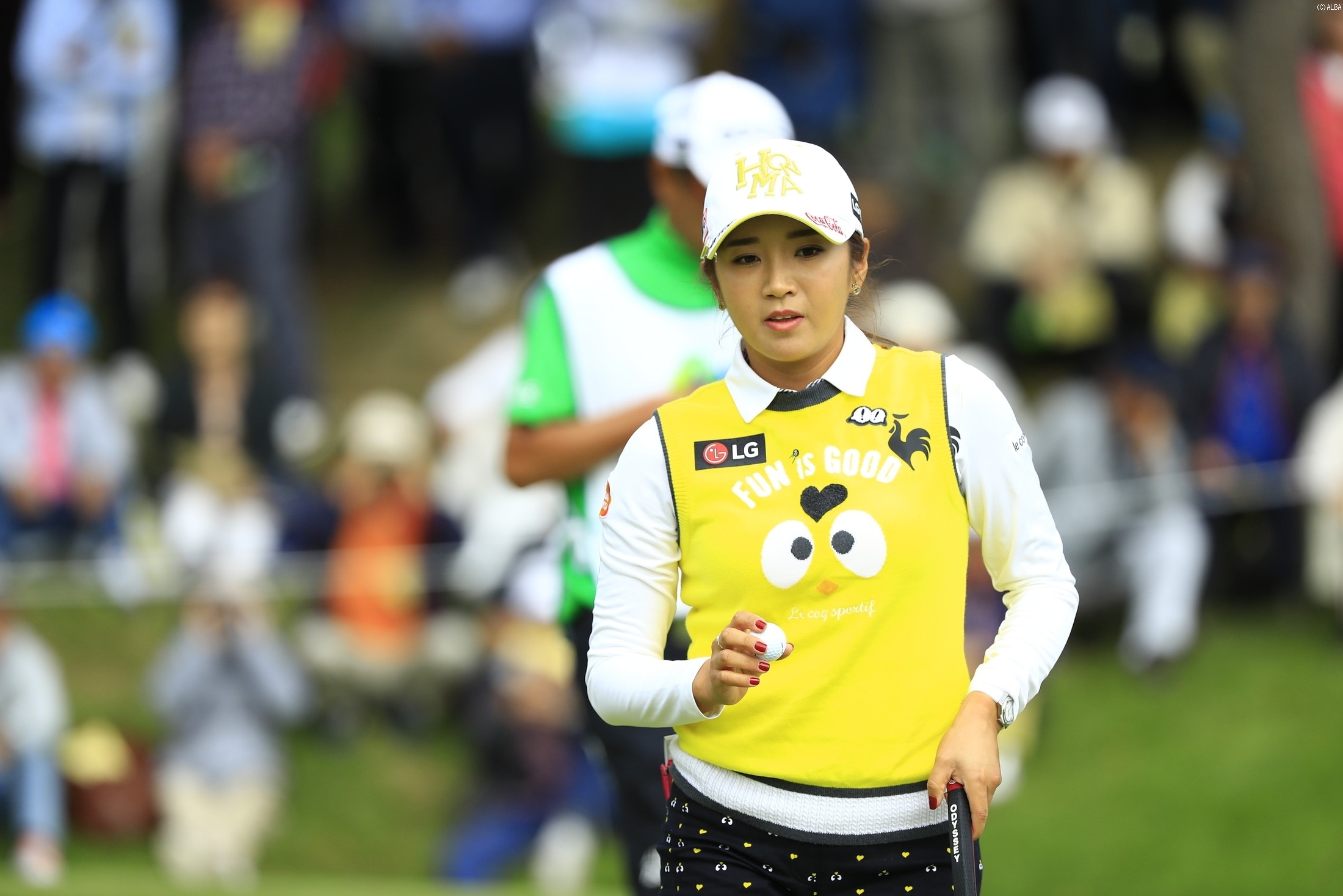 トータル3アンダー・21位タイで予選を終えたイ・ボミ 週末に巻き返しはなるか（撮影：秋田義和）