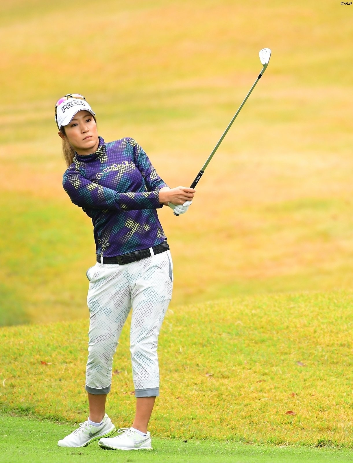 トータル13アンダー13位タイフィニッシュの藤本麻子は来季のシード権を苦しみつつも勝ち取った(撮影:上山敬太)