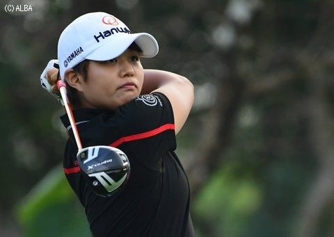前半でスコアを1つ落としてしまった野村、巻き返せるか（撮影：上山敬太）