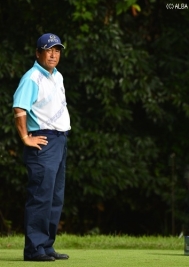 今月56歳となった湯原信光!今日2つ伸ばし3アンダーにし最年長優勝も狙える10位タイに浮上(撮影:上山敬太)