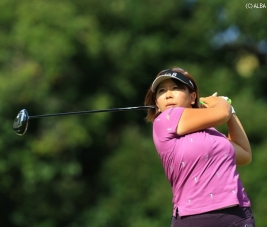 吉田弓美子が憧れの舞台に向け初日首位と1打差と好発進をきった!(撮影:福田文平)