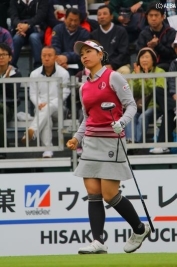 ノーボギーでラウンドで順位を上げた森田理香子(撮影:ALBA)