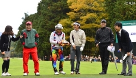 この日、松山英樹はビートたけしさん、石田純一さん、ゴルゴ松本さんとラウンド(撮影:上山敬太)
