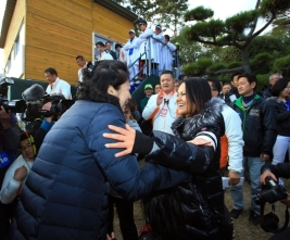藍ちゃんも兄の初優勝に駆けつけた!(撮影:福田文平)