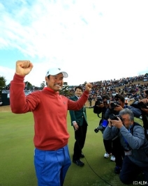 宮里優作のツアー初優勝は多くの人の心を打った(撮影:福田文平)