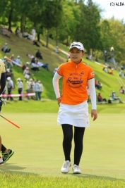 パットが好調で5位タイと好発進を切った横峯さくら(撮影:ALBA)