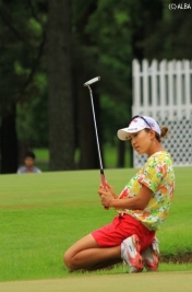 上田桃子、最終18番でバーディならず(撮影:ALBA)