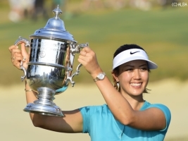 米国ナショナルオープンで悲願のメジャー優勝を達成したM・ウィ(撮影:上山敬太)