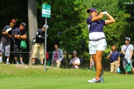 7バーディを奪い単独2位に浮上した成田美寿々(撮影:ALBA)