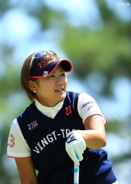 出入りの激しいゴルフながら3位Tまで浮上した成田美寿々(撮影:岩本芳弘)