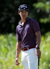 今大会パットに悩まされている石川、後半の感覚を明日活かしたい(Photo by Cliff Hawkins/Getty Images)