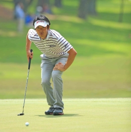 ショット好調でチャンスを量産した山下和宏は4位T発進!(撮影:米山聡明)