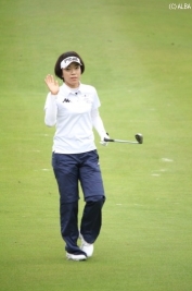 前半で3つ伸ばした大山志保が首位浮上!(撮影:ALBA)